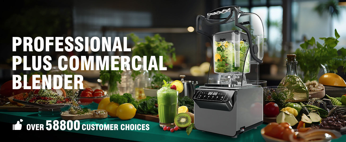 Coffee Shop Professional Equipment Powerful Smoothie Blender With Soundproof Cover