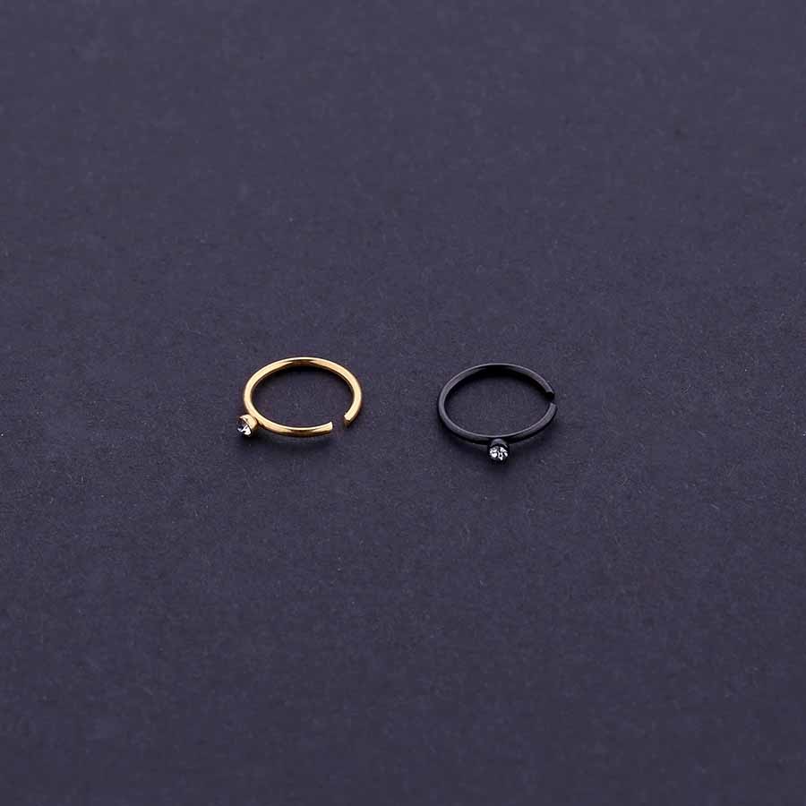 New Style Body Piercing Jewelry Synthetic Opal Nose Hoop Rings Set