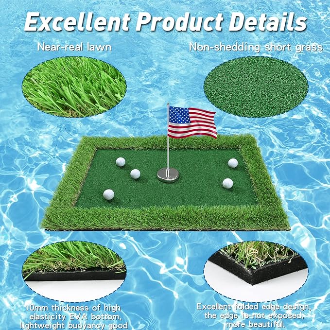 Customized Floating Golf Green for Pools Heat-transfer Printing and OEM Logo Putting Mat