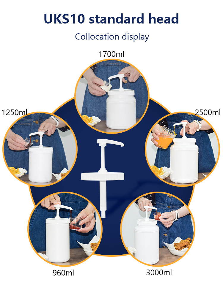 Standard Head Liquid Pump Dispenser For 1250ml PE Detergent Fabric Softener Container