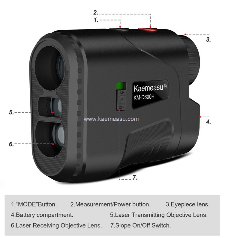 kaemeasu Digital Golf Laser Rangefinder Mini Distance Measuring Hunting Shooting Telescope D450