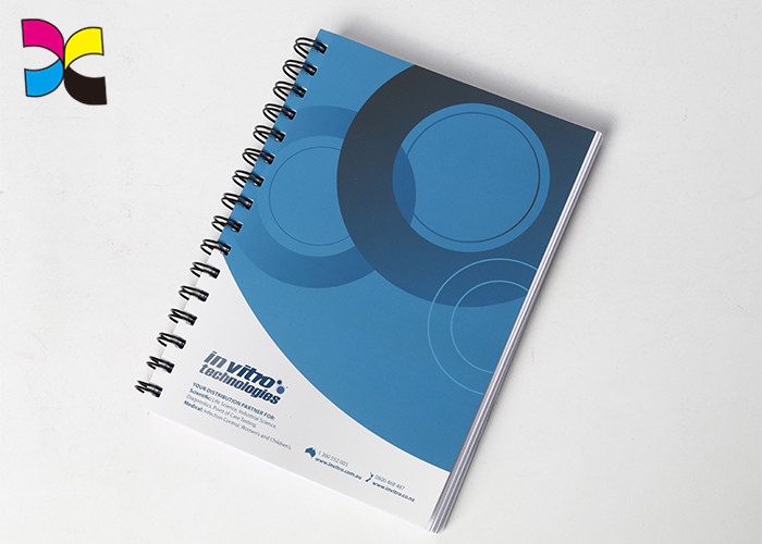 CMYK Color Paper Printed Notebooks With Metal Spiral / Lined Notebook For School