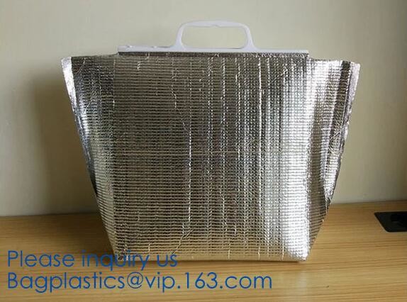 custom bulk waterproof large soft folding food delivery picnic lunch tote grocery cooler bag aluminum foil thermal bags