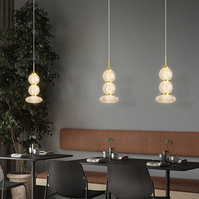 Iron Electroplated Brass And Acrylic Pendant Chandelier Lights For Bedroom Living Room
