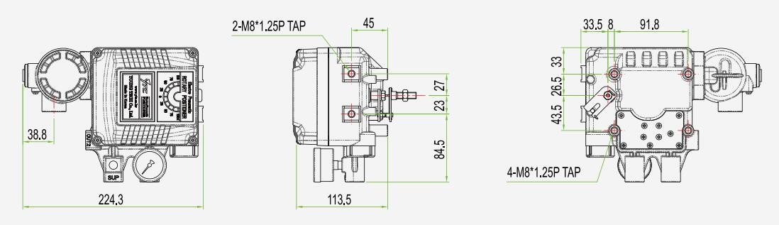 Electro-Pneumatic Positioner YT-1000R used for operation of pnuematic rotary valve actuators