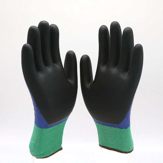 ZM 18 Gauge Cut Resistant Oil Resistant Working Gloves Smooth And Sandy Nitrile Coating Fishing Gloves