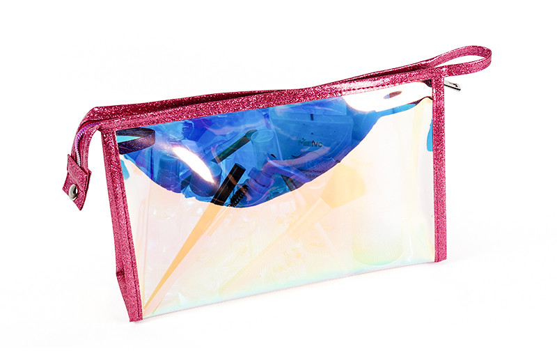 Laser Logo TPU Lady Travel Holographic Cosmetic Bag