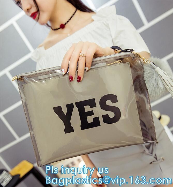 plastic slider zipper frosted PVC document bag, slider zipper frosted pvc bag garment packing with slider, Pouch Clear P