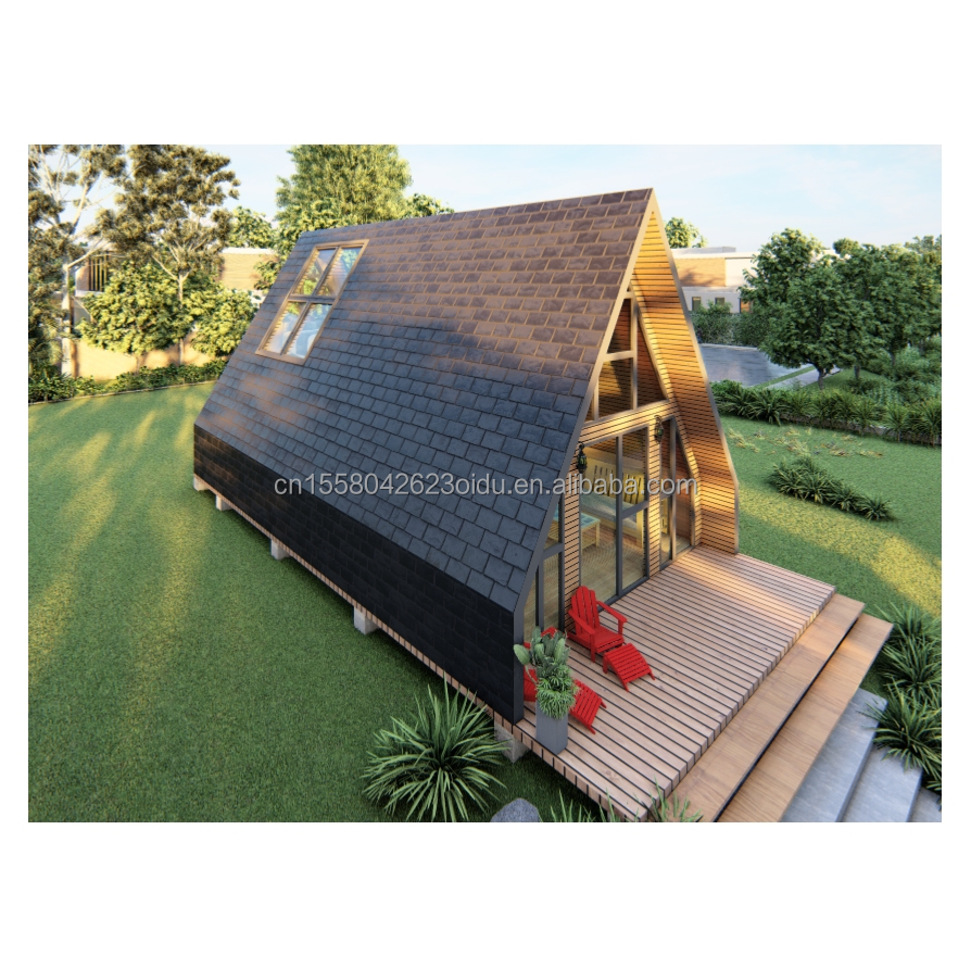 Hotel Wooden Houses with Triangle Design Modern Style Container and 50/75/100mm Wave Sandwich Panel Wall in EU