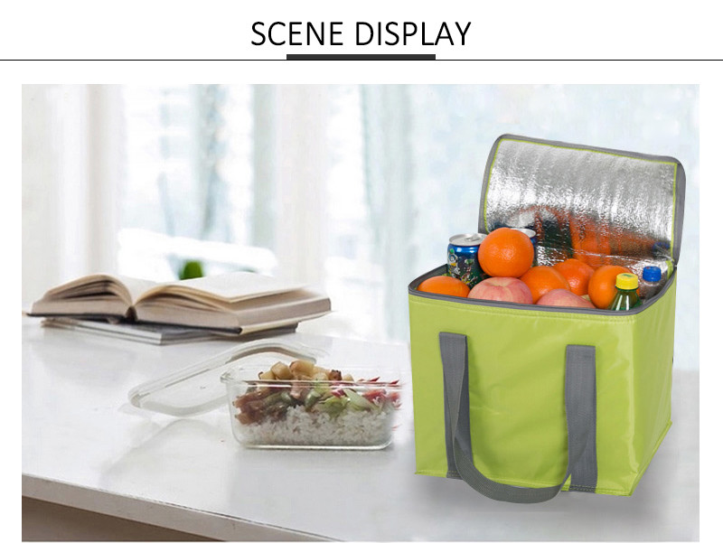 Foldable Square Aluminum Foil Insulated Lunch Cooler Bags