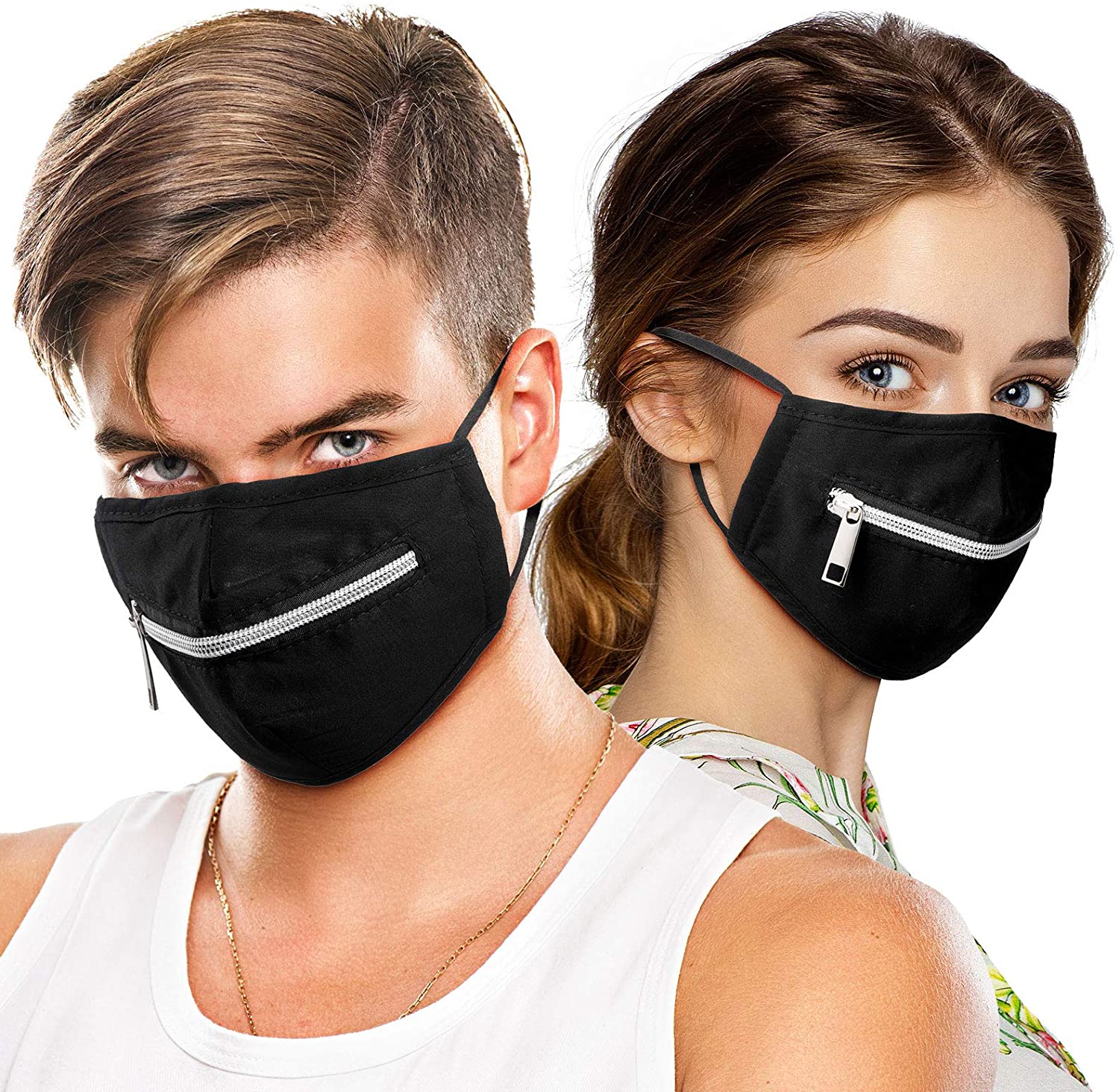 S&J OEM Wholesale Cotton Zipper Maskes Face Mouth Covering Reusable Personalized Breath Maskes with Zipper