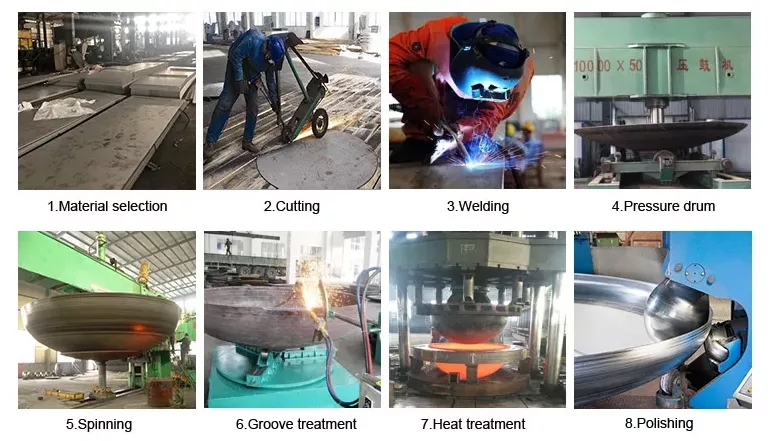 Spherical Dish End Dished Head Casting Made of Carbon Steel Material