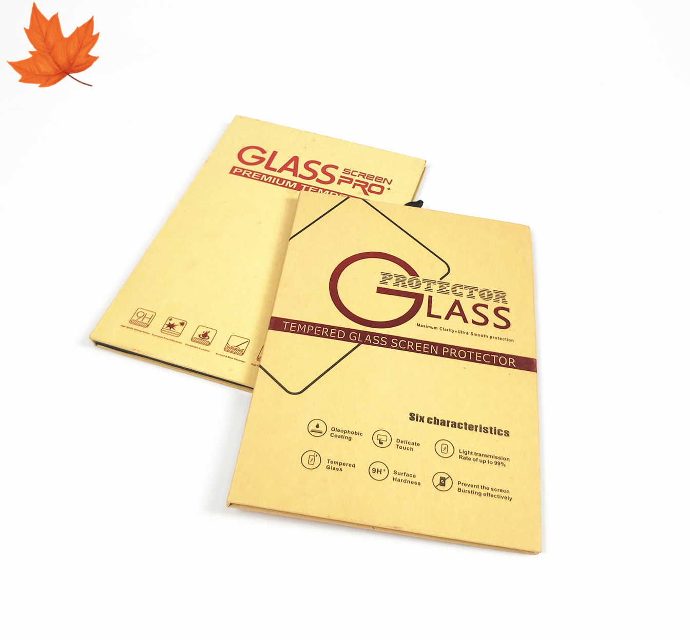Kraft Paper Screen Protector Packaging Box Tempered Glass Customized
