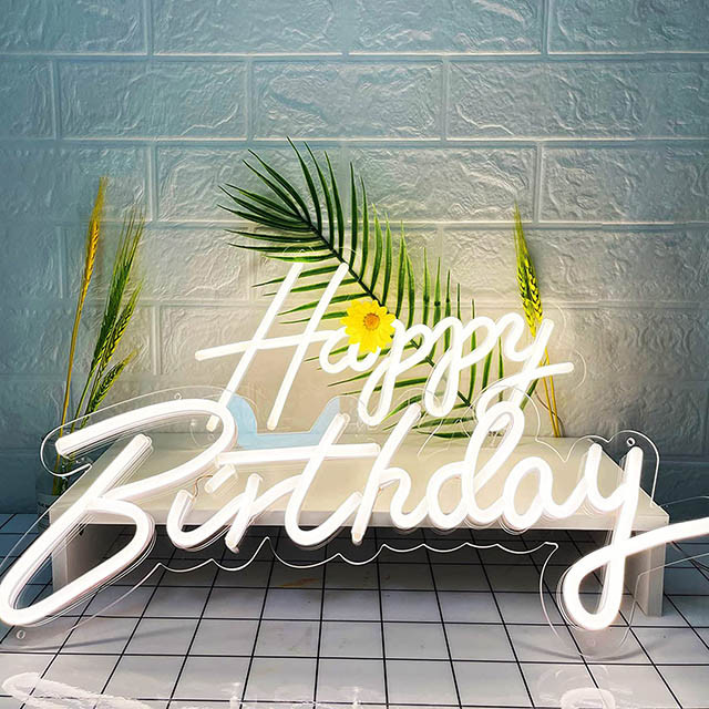 Happy Birthday Acrylic Led Letters LED Decorative Lights 2835SMD Neon Sign