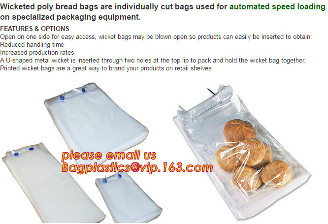 Virgin PE Reclosable Clear Flat Plastic Wicketted bag for packing food,Side Sealed Wicket Bag with Metal on the Blocked