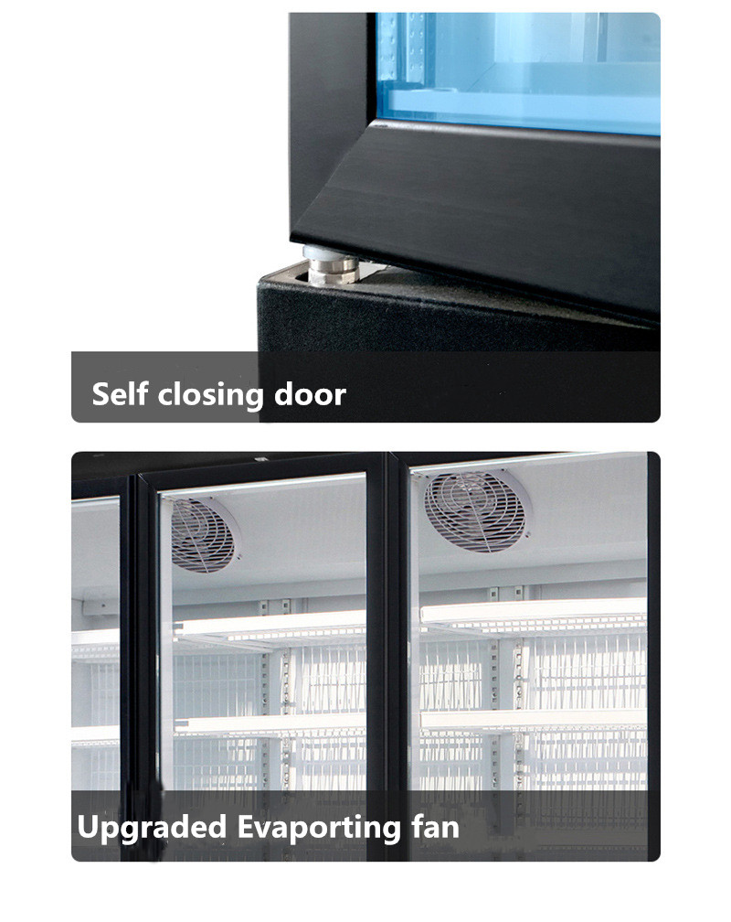 Multiclimate Vertical Glass Door Freezer , 750W 3 Door Merchandiser Refrigerator