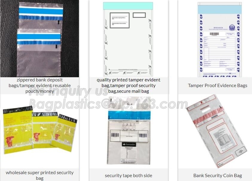 Security plastic bag with adhesive tape for cash, plastic money bag, Security Money Cash Bag For Airport/Bank and police