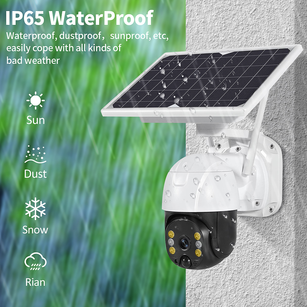4G Solar Powered Camera Sim Card Slot CCTV Security IP Camera Outdoor Support 128 Memory Card Camera Solar