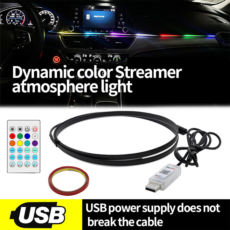 DC5V-12V RGB LED Car Interior Decoration Atmosphere Light Acrylic APP Control Hidden Style