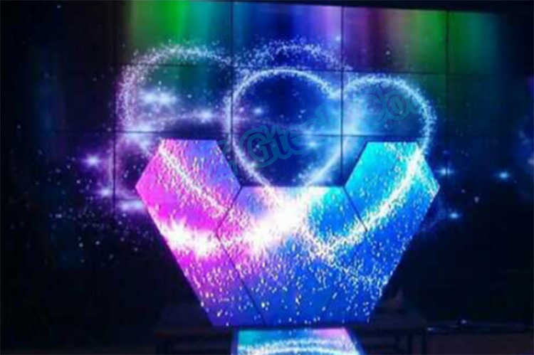 full color rgb matrix control mini hexagon led display for DJ booth customized