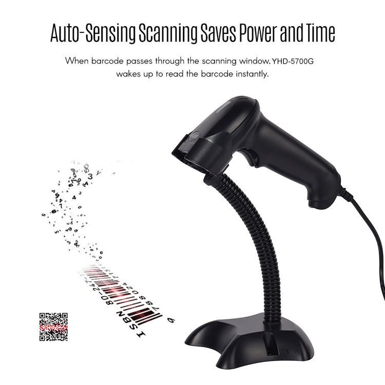 Automatic Sensing USB 2D Barcode Scanner With Stand For Windows Android IOS Tablets