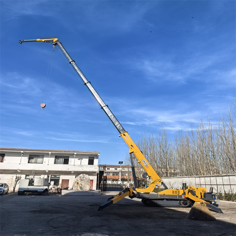 Yellow Spider Crawler Crane 12 Ton Electric And Diesel Power Lifting Capacity