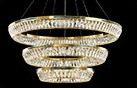 3000K To 6500K Three Ring Crystal Commercial Chandelier LED Source K9 Crystal