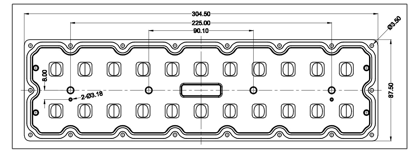 High Efficiency LED Street Light Lens With Wide Beam Angle SMD7070 22IN1 TYPE3 Lens