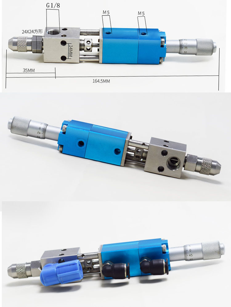 Double Acting Thimble Dispensing Valve Adjustable Micro Dispensing Valve