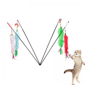 Buy cheap Fashion Interactive Cat Toys Soft Plush Feathers Stick Long Tail Educational Cat Toys product