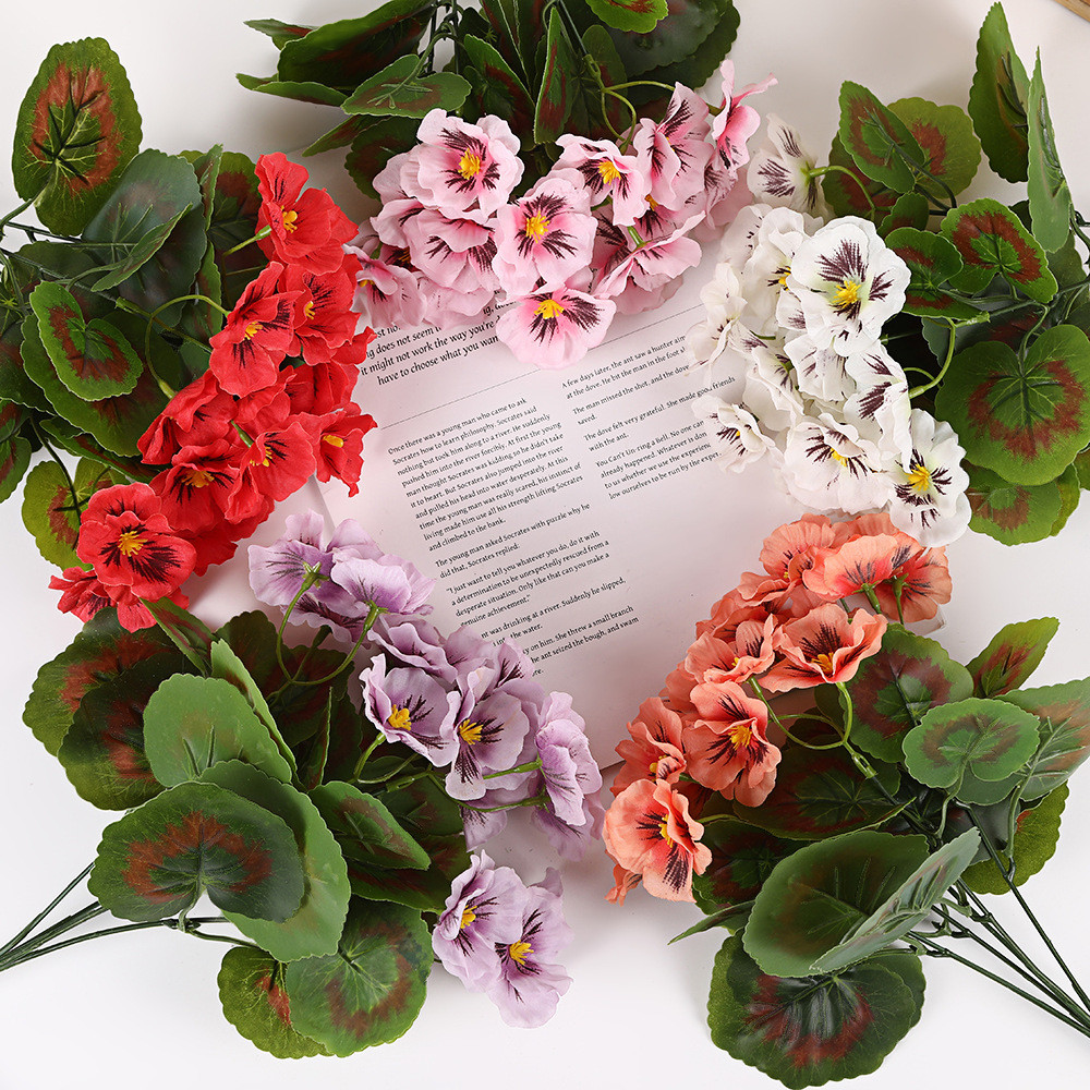 Simulated Flower Wedding Haitang Hydrangea Bundle Home Hotel Photography Flower Arrangement Ornament Artificial Fake Flower Decoration Wholesale
