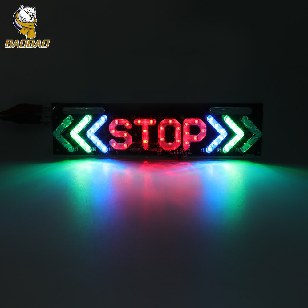 Red Blue Flash 12V Taillight Collision Warning LED Motorcycle Turn Light