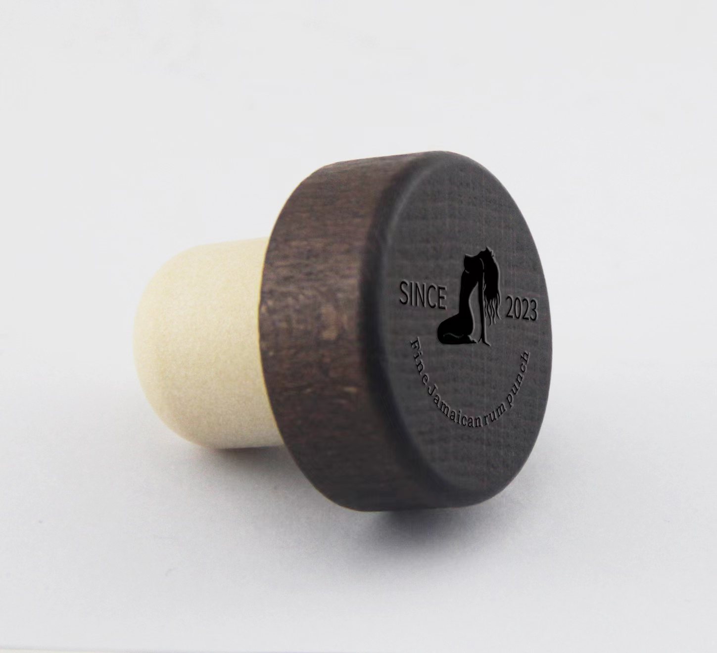 Liquor Custom Synthetic Cork 750ml Glass Bottle with Wooden Cap and Custom Color