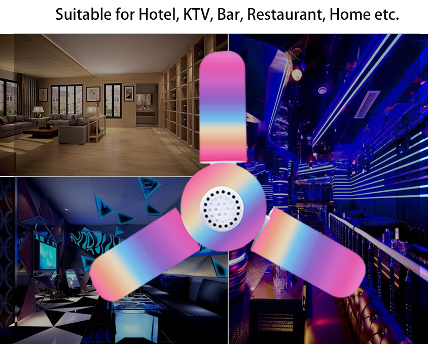 SMD2835 Bluetooth Light Bulbs With Speaker 10m Remote Control
