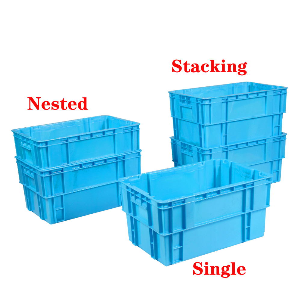 Solid Box Style Logistic Transport PP Plastic Moving Crate Soft Drink For Industrial Storage