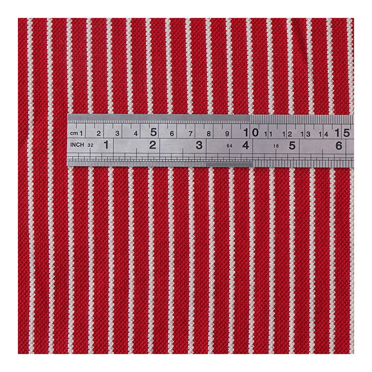 Wear Resistant Pique Stretch Fabric 260gsm 100 Cotton Stripe Knit Texture