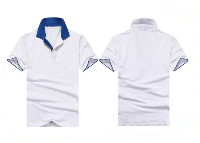 Mens Business Polo Shirts Anti - Shrink Plain Color With 3 Plastic Buttons