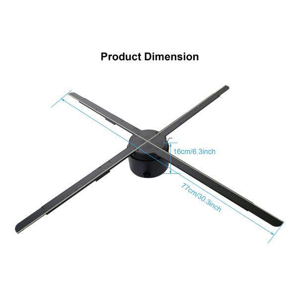 80CM High Resolution 3D Wifi Hologram LED Fan Holographic Projector Display Advertising 3D Holographic Fan for Outdoor Events