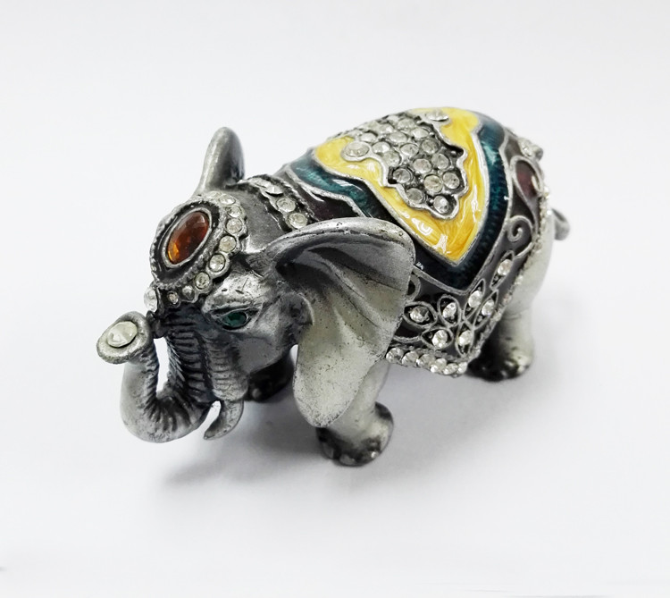 colourful elephant jewelry box elephant trinket elephant figure