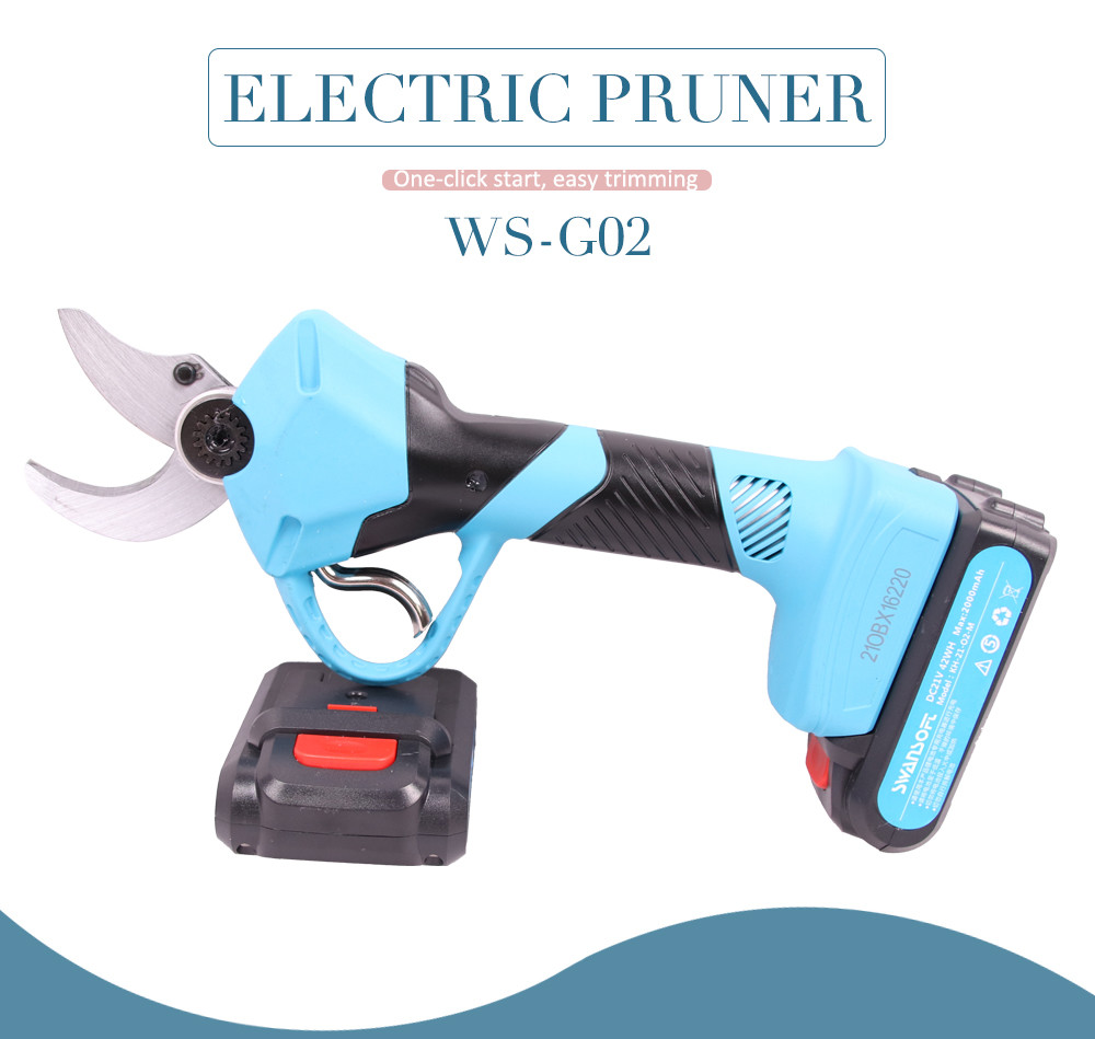 3.0CM Electric Bypass Pruner Cordless Electric Pruning Shear Scissors with Finger Protection 21V