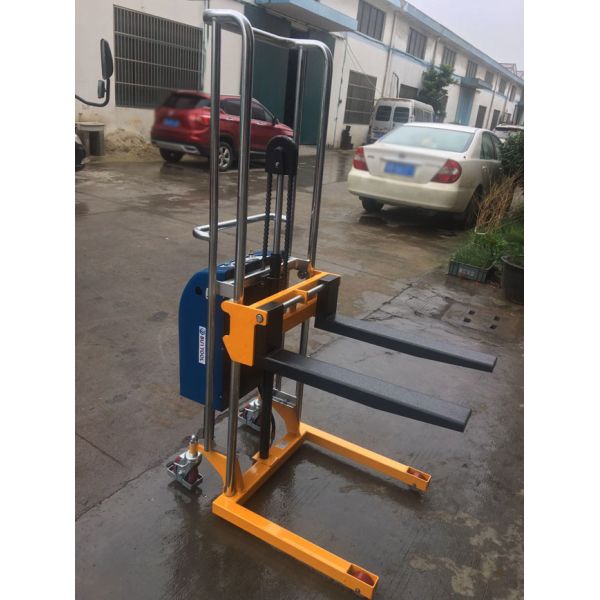 Battery Operated Portable Forklift Pallet Stacker Truck Hand Lift 400kg Capacity