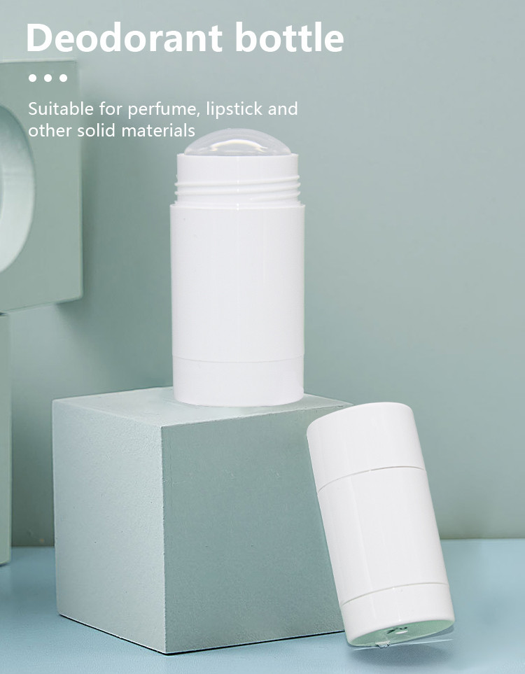 PP Empty Round Deodorant Container Twist Up Filling Stick Container 30g 50g 75g 90g