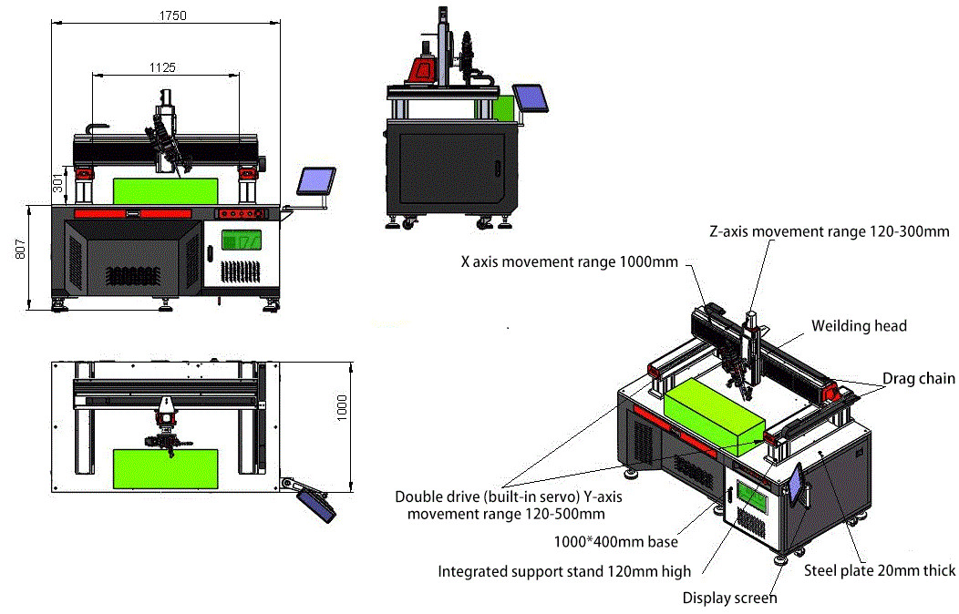 AD Control 5000Hz 1080nm 3.5kW Fiber Laser Welding Machine