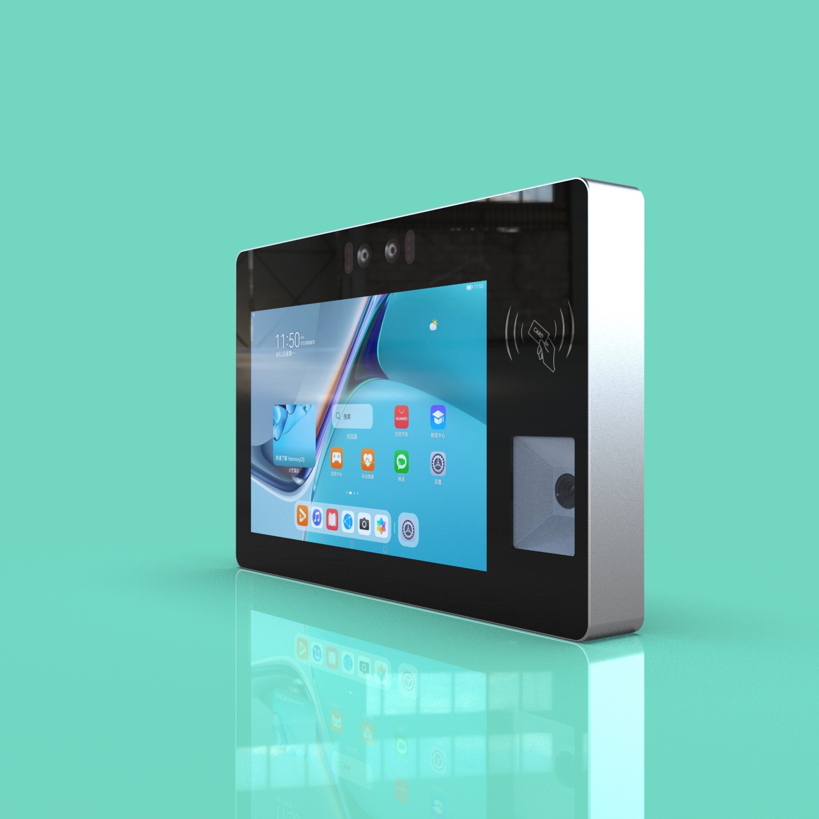 JP1103 Wall-Mounted Face Recognition, Card Reader, and QR Code Scanning 10-Inch Access Control Tablet