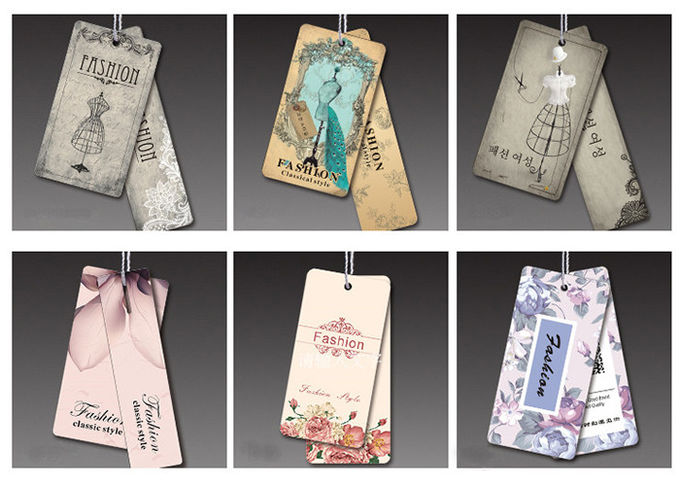 Custom full color printed paper card garment clothing swing hang tag