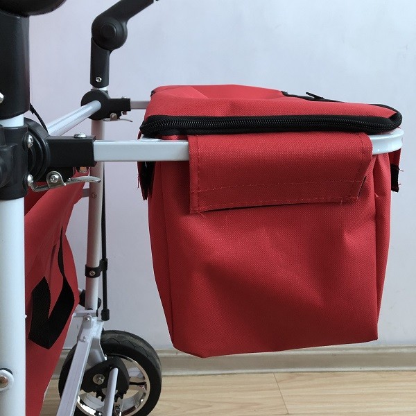 Utility Wagon Folding Cart 8 Inch Foldable Beach Trolley With Canopy 600D Oxford Fabric