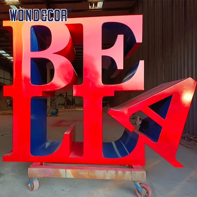 Customizable Forged Metal Sculpture Modern Stainless Steel Sculpture letter shape
