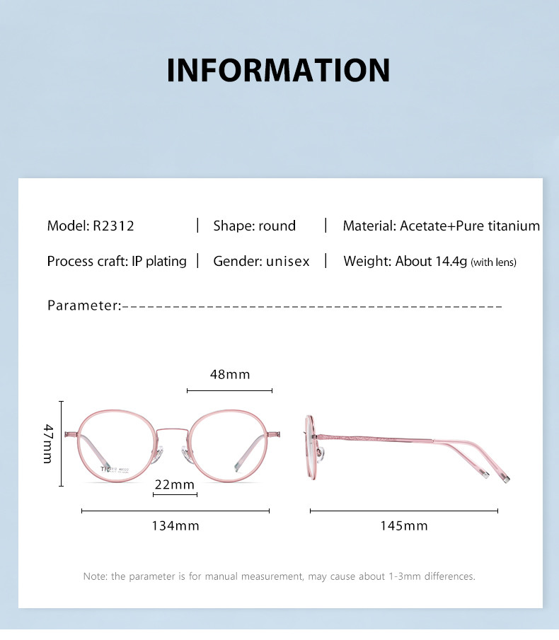 Customizable Acetate Titanium Glasses Flexible Ultra Lightweight