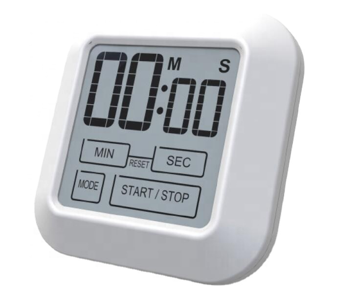 Square Magnetic Digital Count-Up Count-Down Kitchen Timer With Clock And Touch Screen