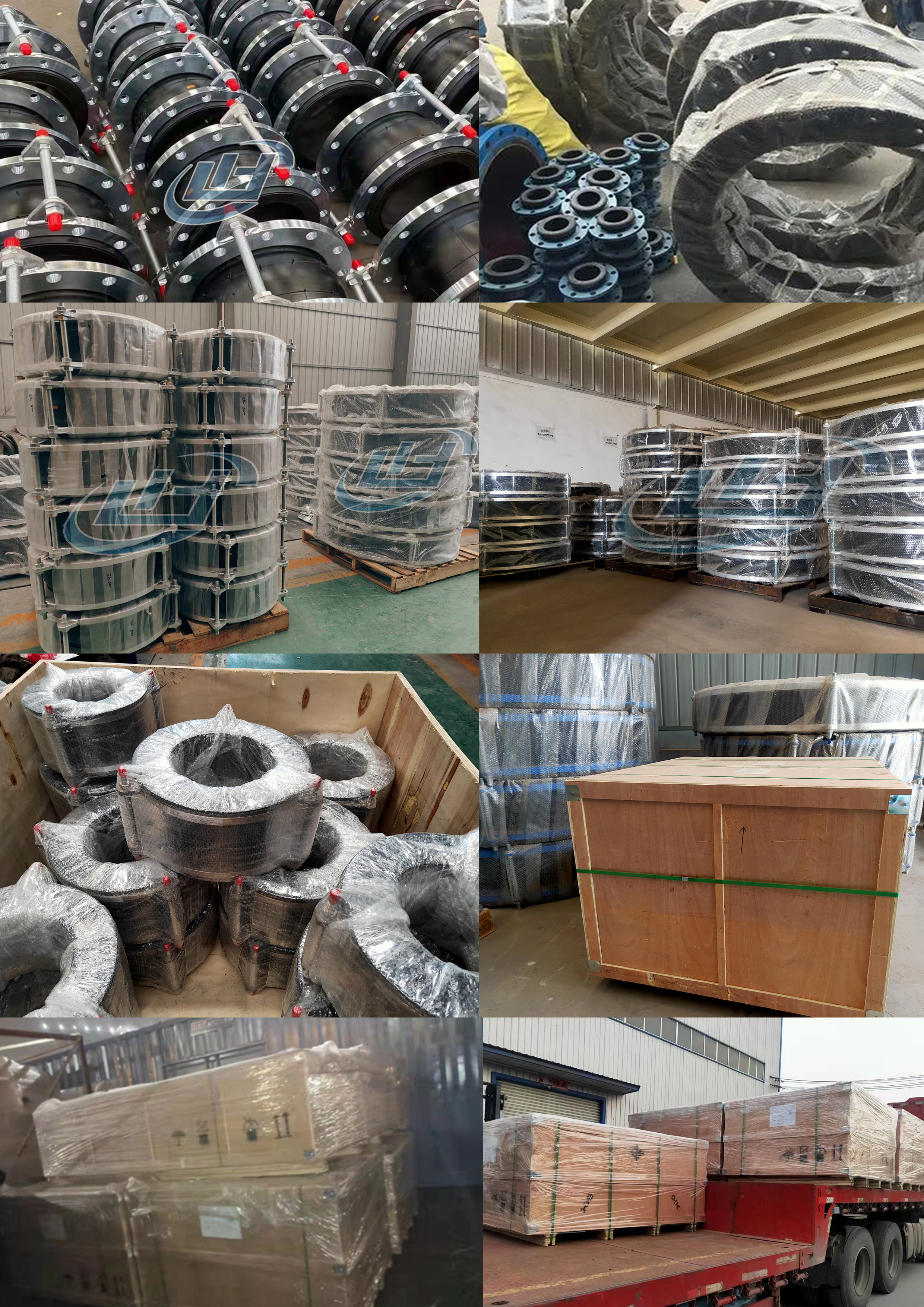 Large Diameter Fully Sealed End Face Flexible Rubber Joint Flange Lining Stainless Steel Guide Tube